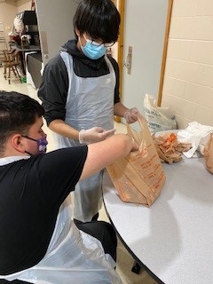 Transitional Life Skills class volunteering at the soup kitchen